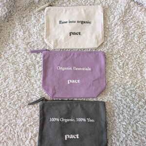 Pact Organic Cotton Travel Pouch Set in Purple, Cream, and Green